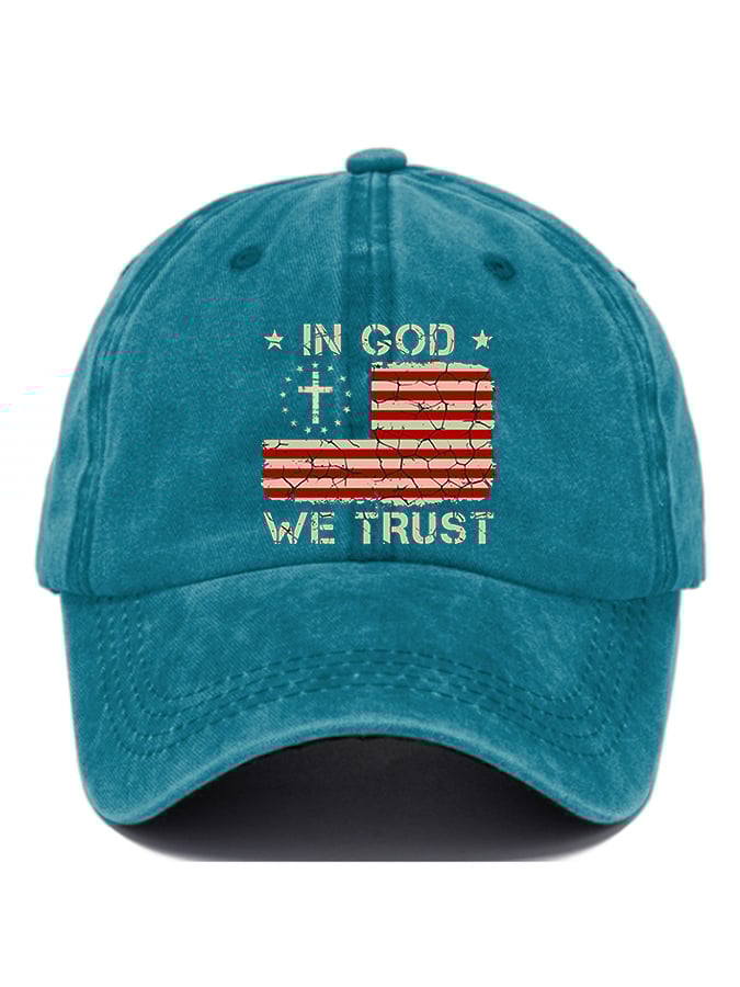 Casual In God We Trust Print Baseball Cap