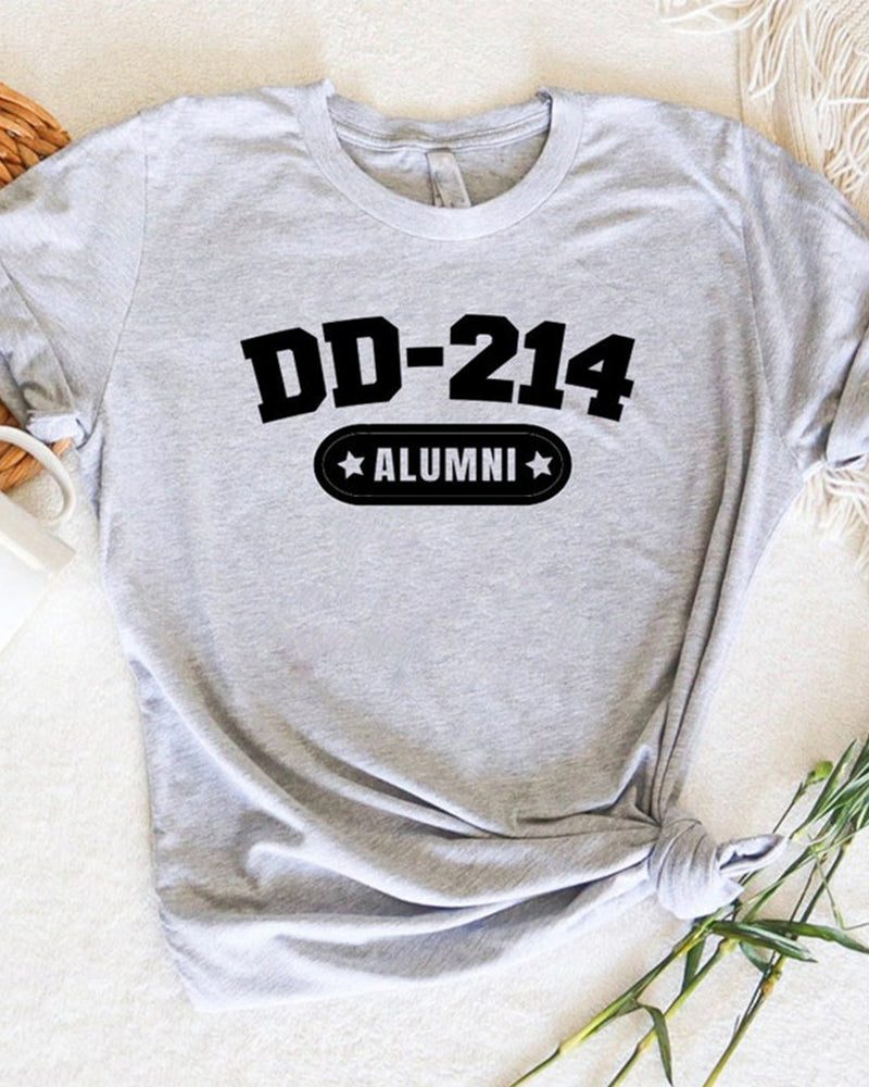 Men's DD 214 Print Round Neck Short Sleeve T-shirt