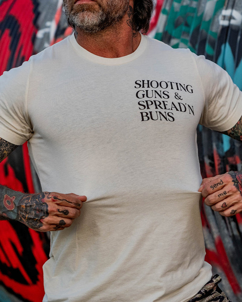 Men's Shooting Guns & Spread'n Buns T-Shirt