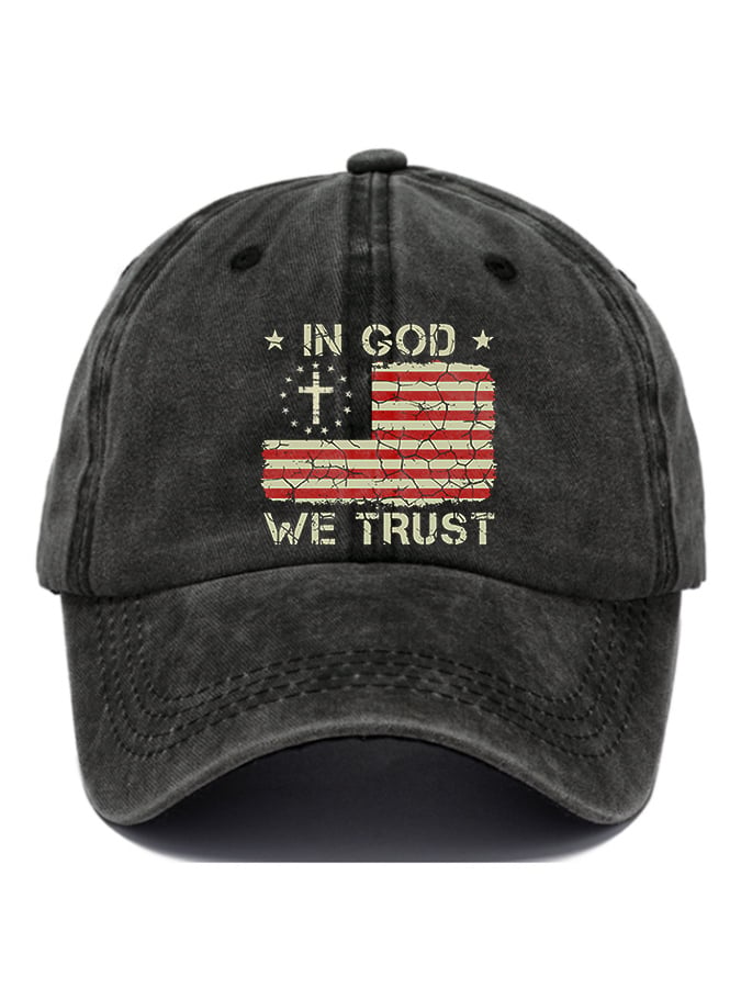 Casual In God We Trust Print Baseball Cap