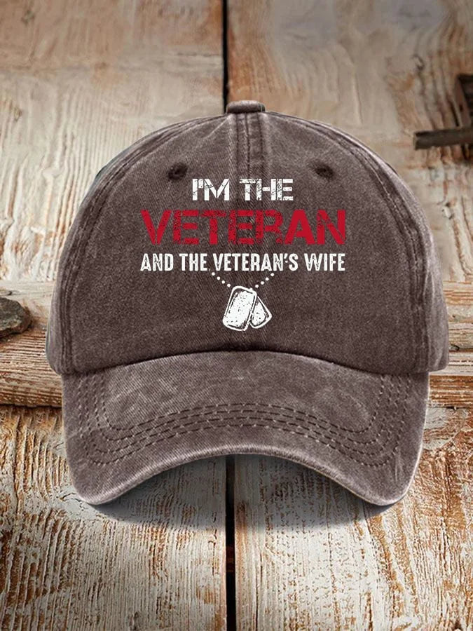 Women I'm A Veteran And The Veteran's Wife Printed Cap