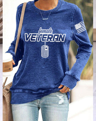 Women's "Female Veteran" Print Sweatshirt
