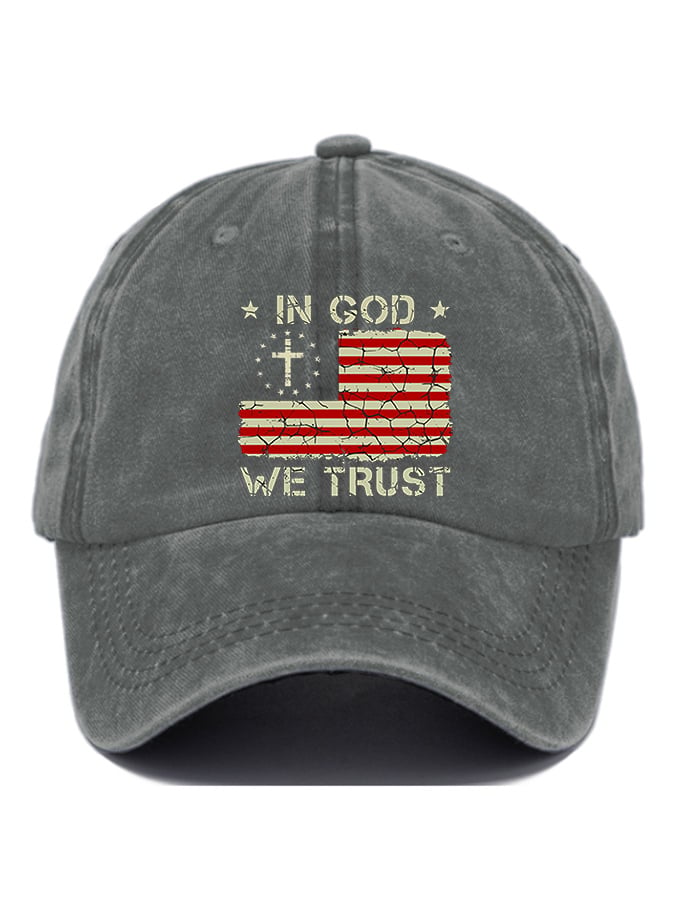 Casual In God We Trust Print Baseball Cap