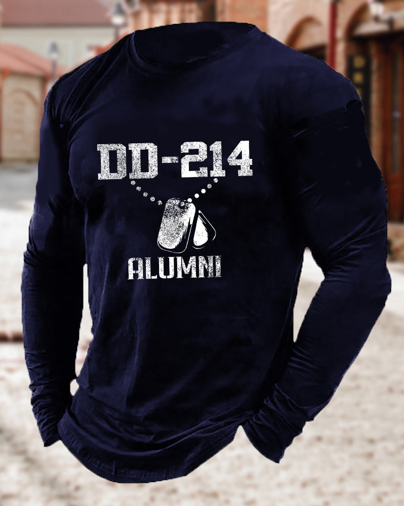 Men's DD214 Letter Necklace Printed Casual Top