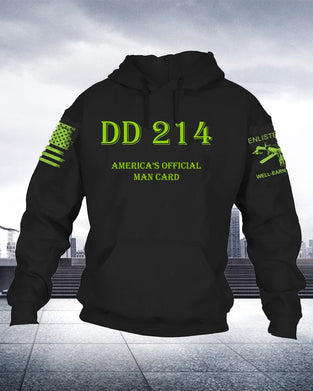Men's DD 214 Enlisted Ranks graphic hoodie
