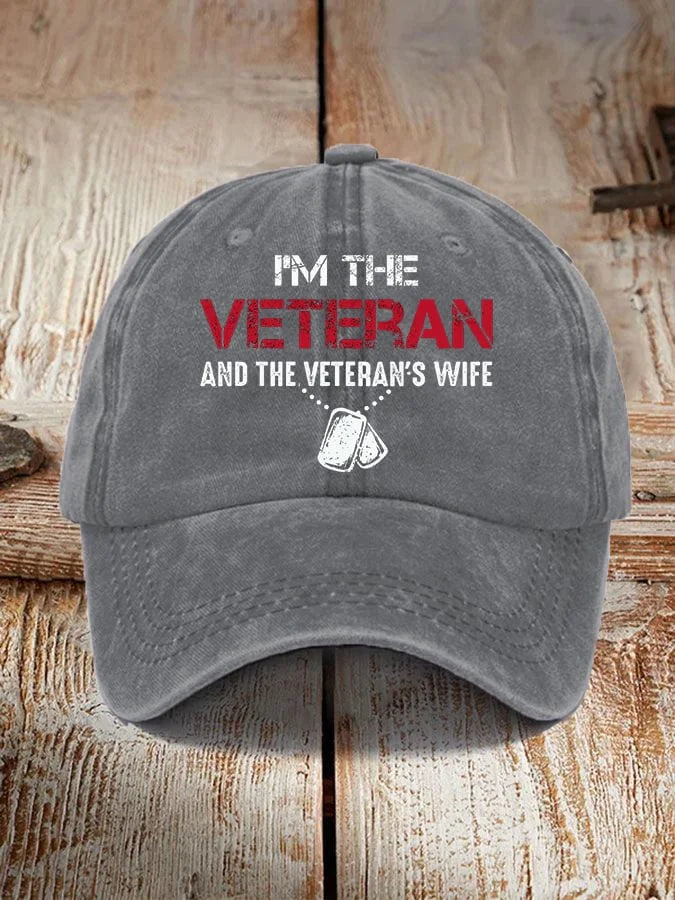 Women I'm A Veteran And The Veteran's Wife Printed Cap