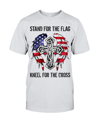 Men's Stand for the flag Kneel for the cross T-Shirt