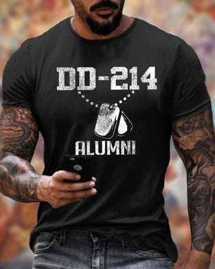 Men's DD214  Printed Casual T-shirt