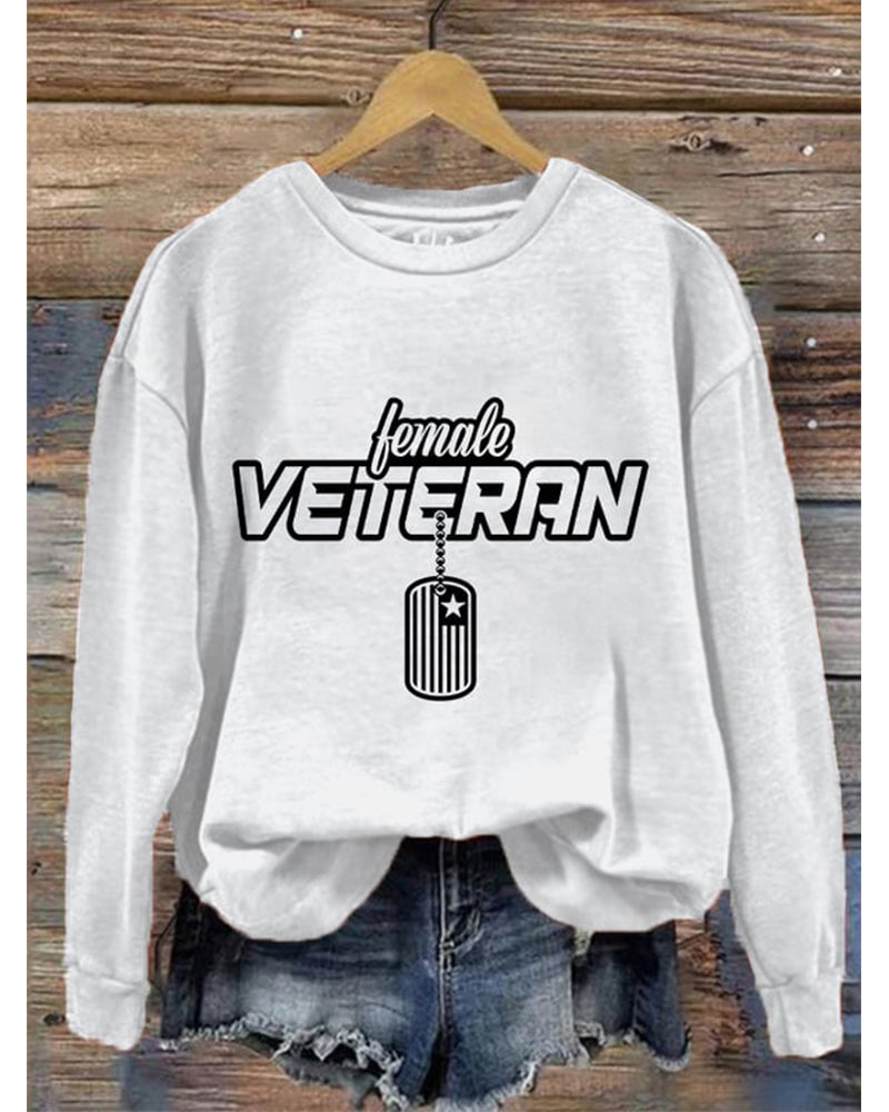 Women's "Female Veteran" Print Sweatshirt