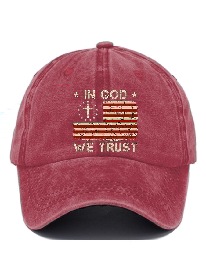 Casual In God We Trust Print Baseball Cap