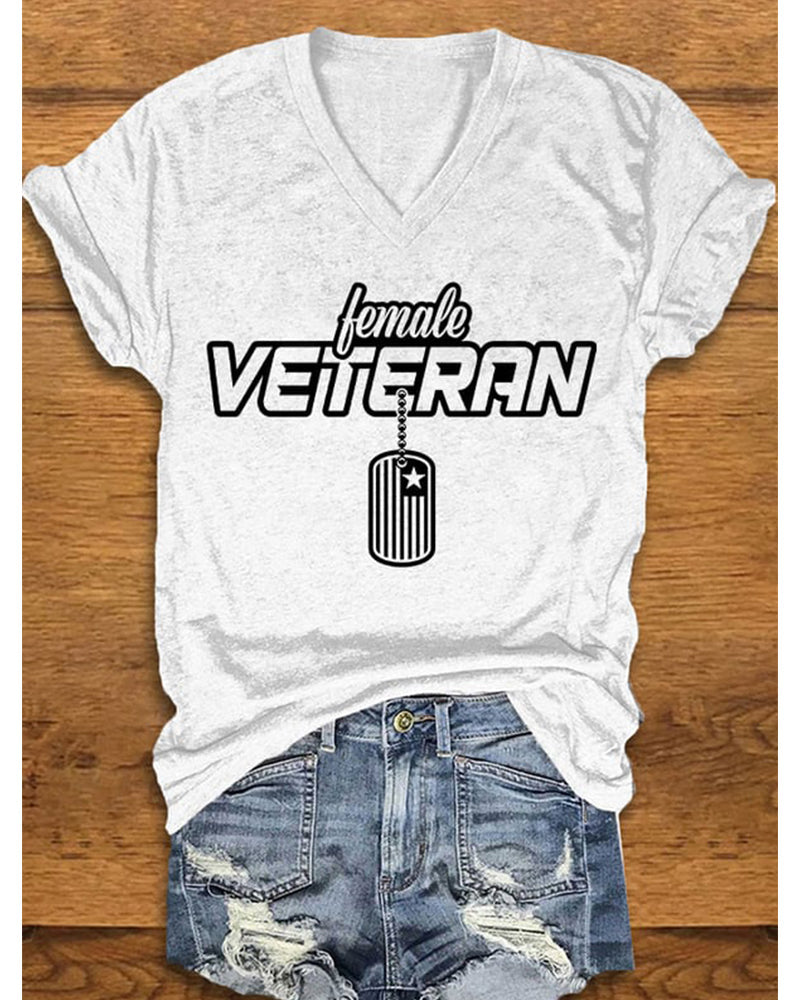 Women's "Female Veteran" Print T-Shirt