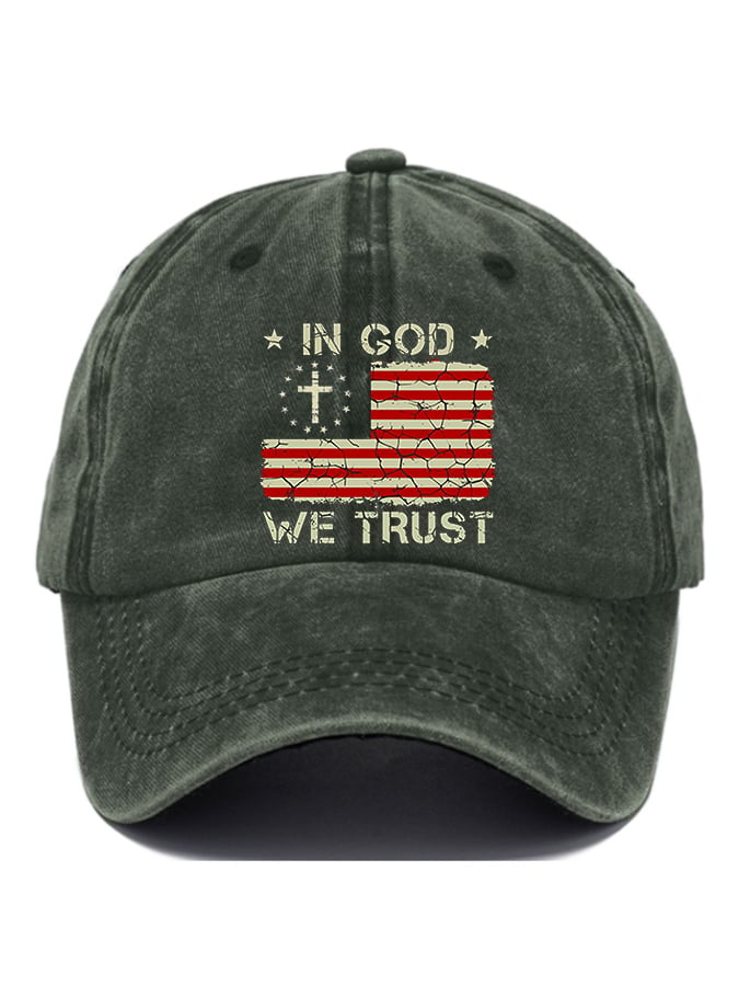 Casual In God We Trust Print Baseball Cap
