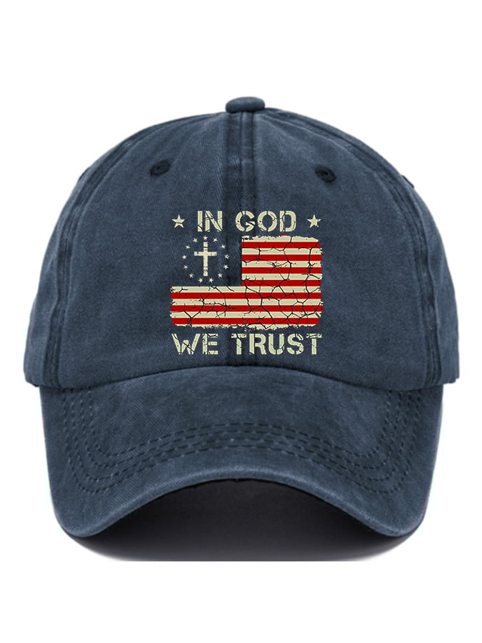 Casual In God We Trust Print Baseball Cap