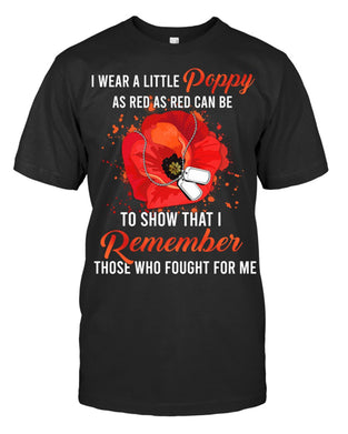 Women's Veterans Day Usa Memorial Lest We Forget Red Poppy Flower 1 Remembrance Day T Shirt