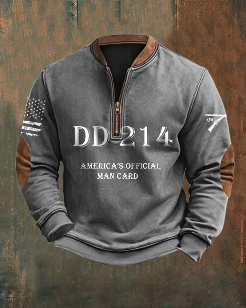 Men's DD214 America's Official Man Card Printed Sweatshirt