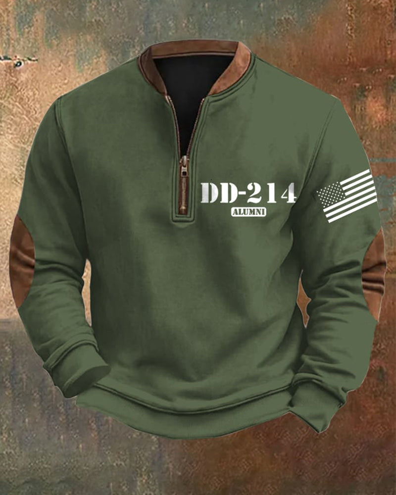 Men's Retro Veteran Zip Collar Sweatshirt