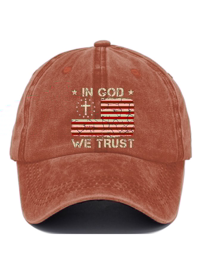 Casual In God We Trust Print Baseball Cap