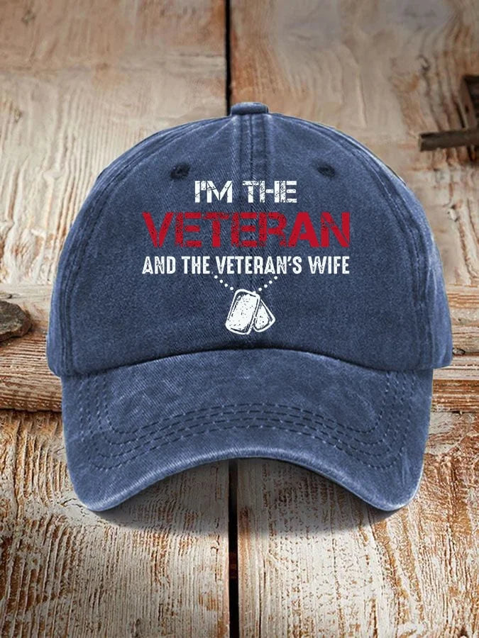 Women I'm A Veteran And The Veteran's Wife Printed Cap