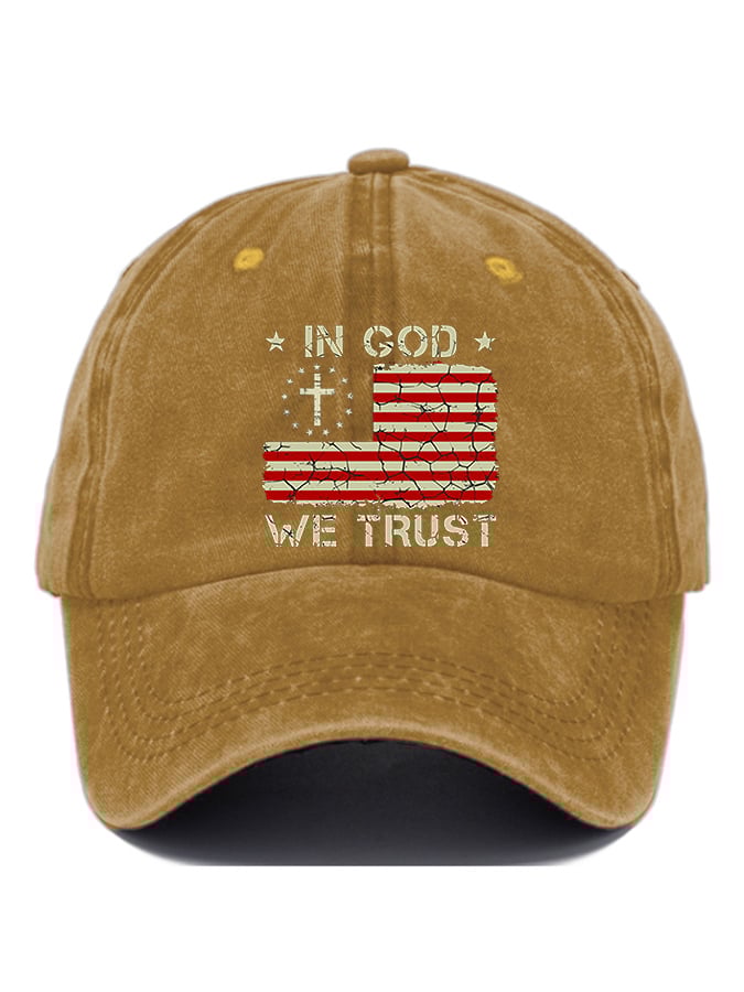 Casual In God We Trust Print Baseball Cap