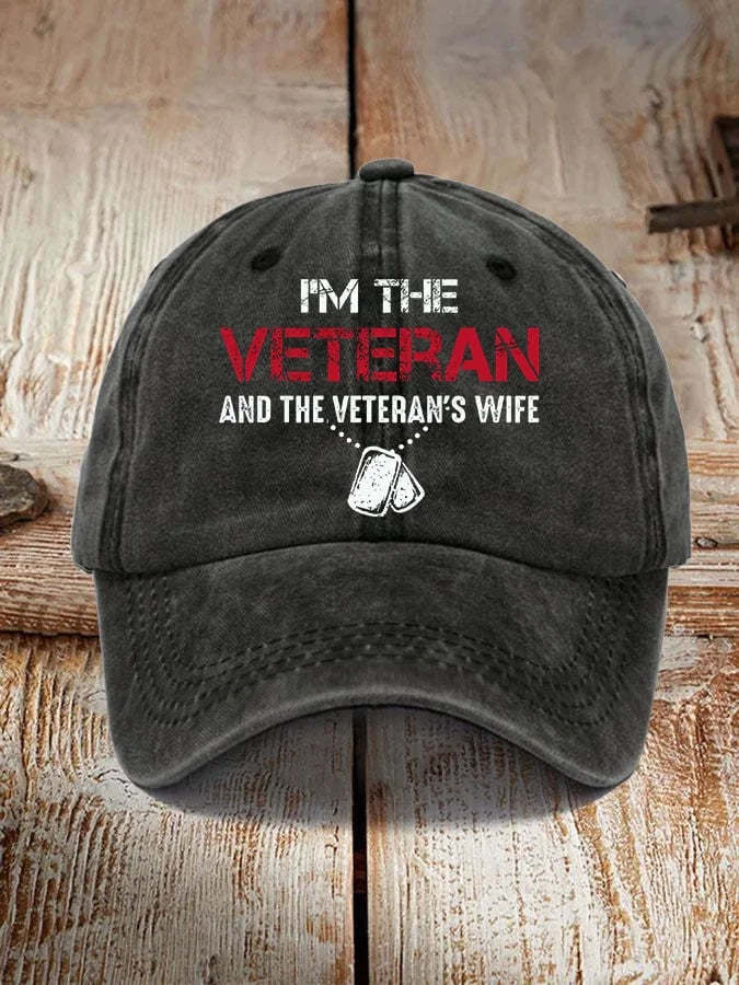 Women I'm A Veteran And The Veteran's Wife Printed Cap