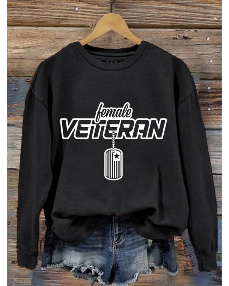Women's "Female Veteran" Print Sweatshirt