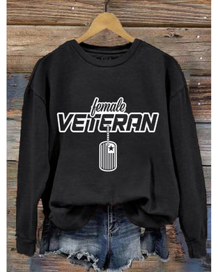 Women's "Female Veteran" Print Sweatshirt