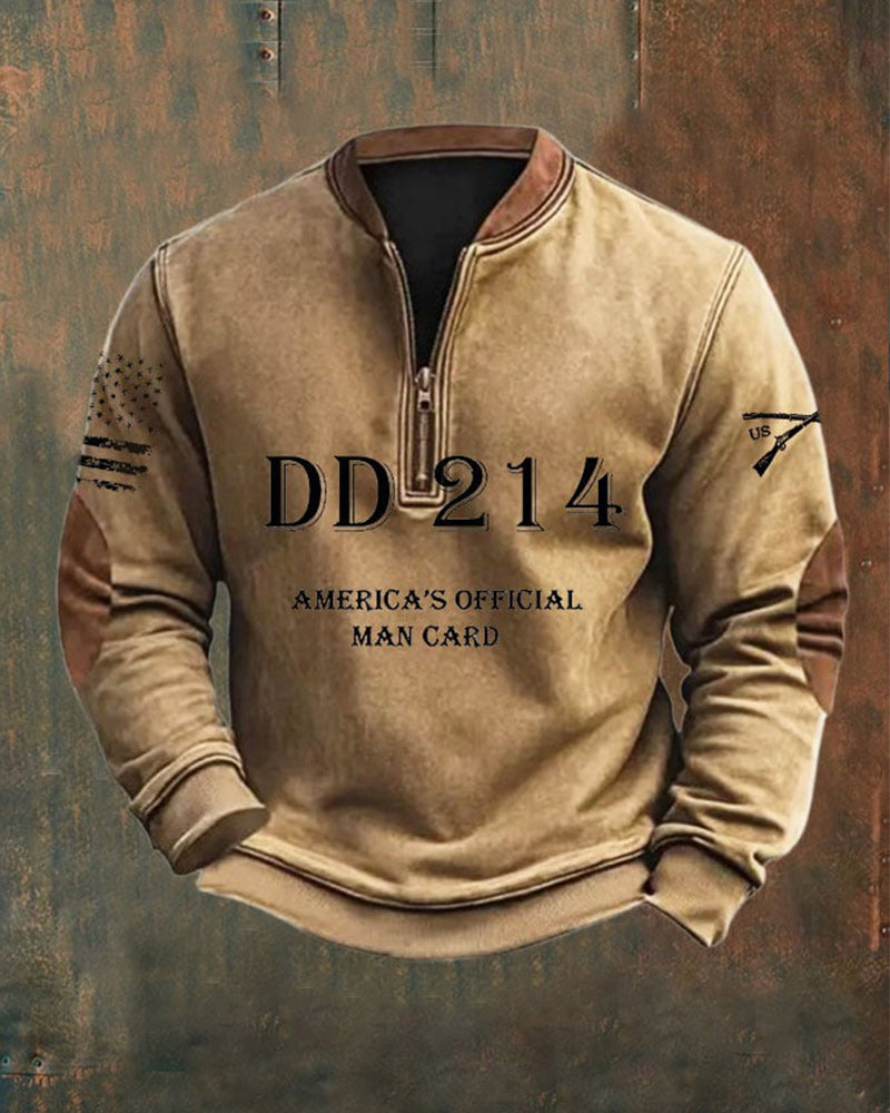 Men's DD214 America's Official Man Card Printed Sweatshirt