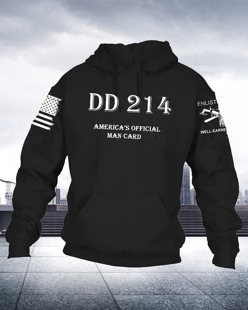 Men's DD 214 Enlisted Ranks graphic hoodie
