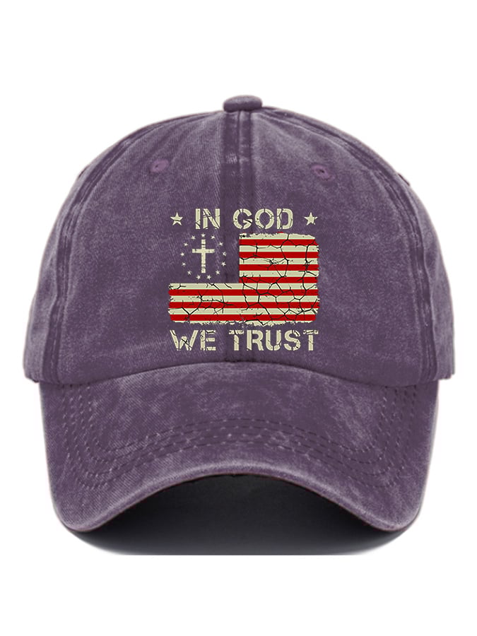 Casual In God We Trust Print Baseball Cap