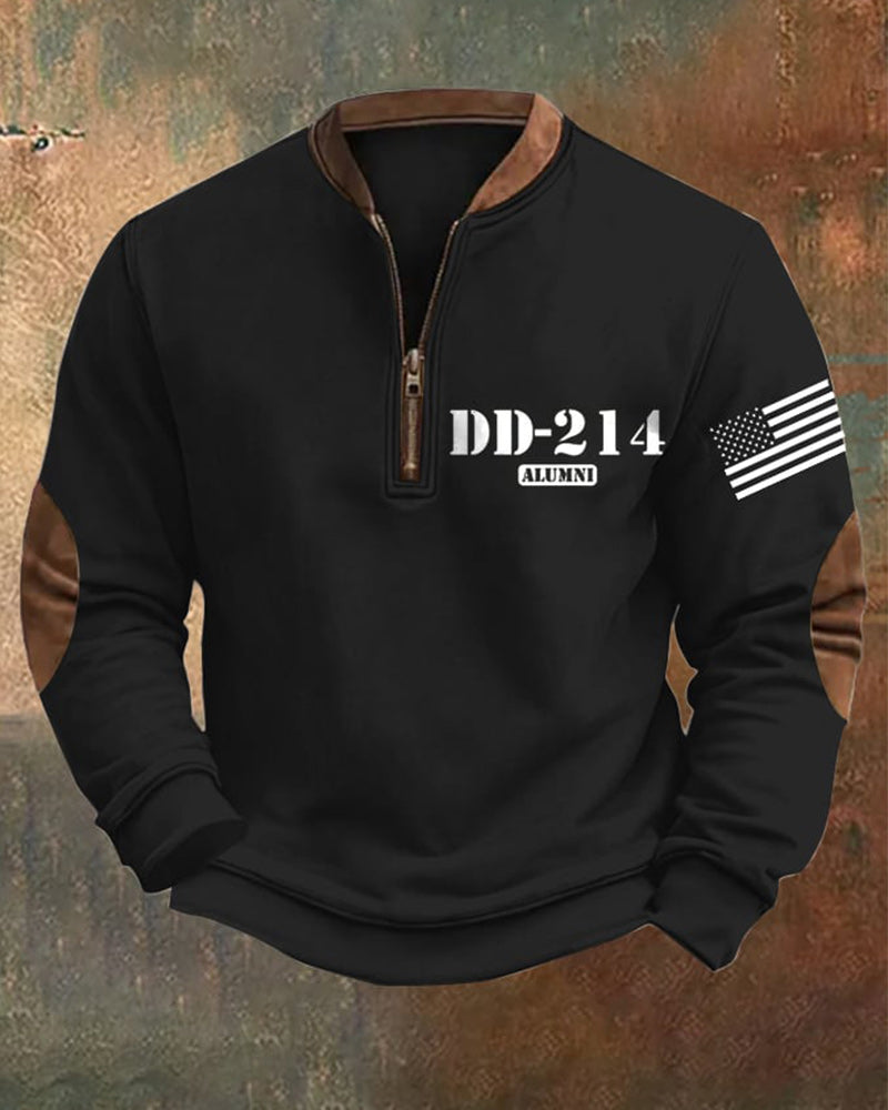 Men's Retro Veteran Zip Collar Sweatshirt