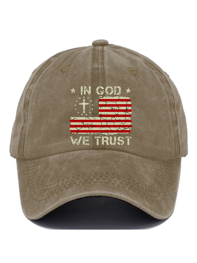 Casual In God We Trust Print Baseball Cap