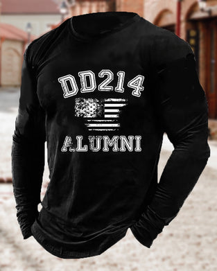Men's DD214 ALUMNI printed round neck casual top