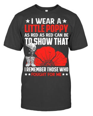 Women's Veterans Day I Wear Red Poppy Flower Remember American Usa Remembrance Day T Shirt