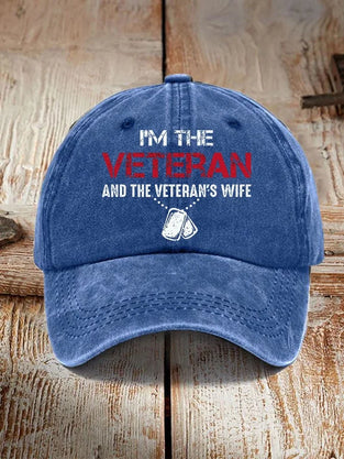 Women I'm A Veteran And The Veteran's Wife Printed Cap