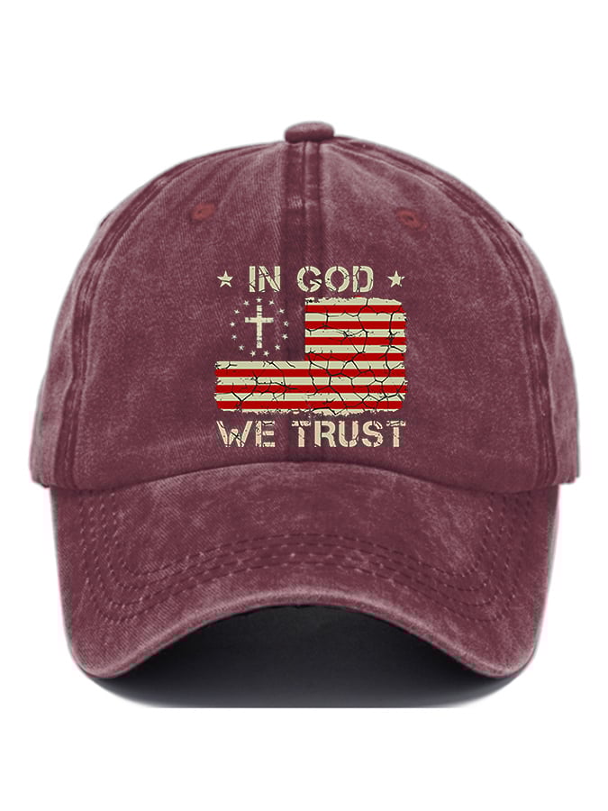 Casual In God We Trust Print Baseball Cap