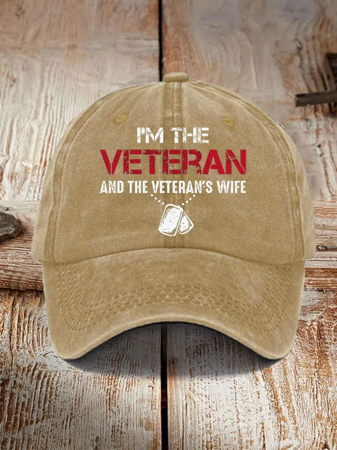 Women I'm A Veteran And The Veteran's Wife Printed Cap