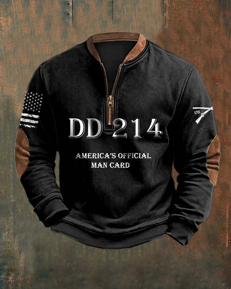 Men's DD214 America's Official Man Card Printed Sweatshirt