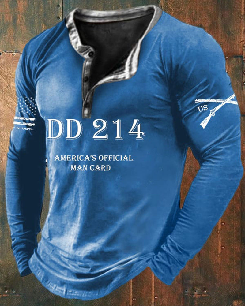 Men's DD214 America's Official Man Card Print T-Shirt