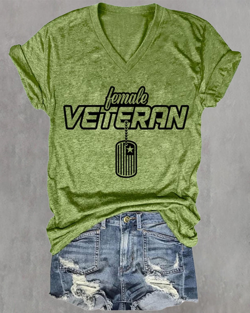 Women's "Female Veteran" Print T-Shirt