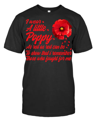 Women's Veterans Day I Wear Red Poppy Flower Remember American Usa Remembrance Day T Shirt
